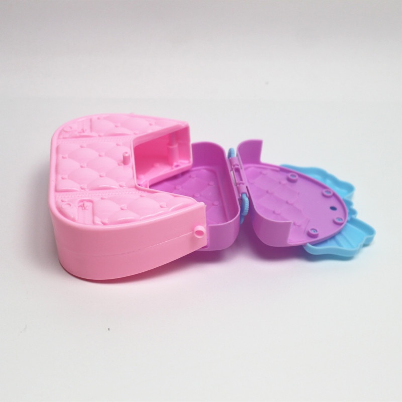 Phụ kiện búp bê túi xách nơ màu tím hồng cho búp bê barbie ANDATOY AD924