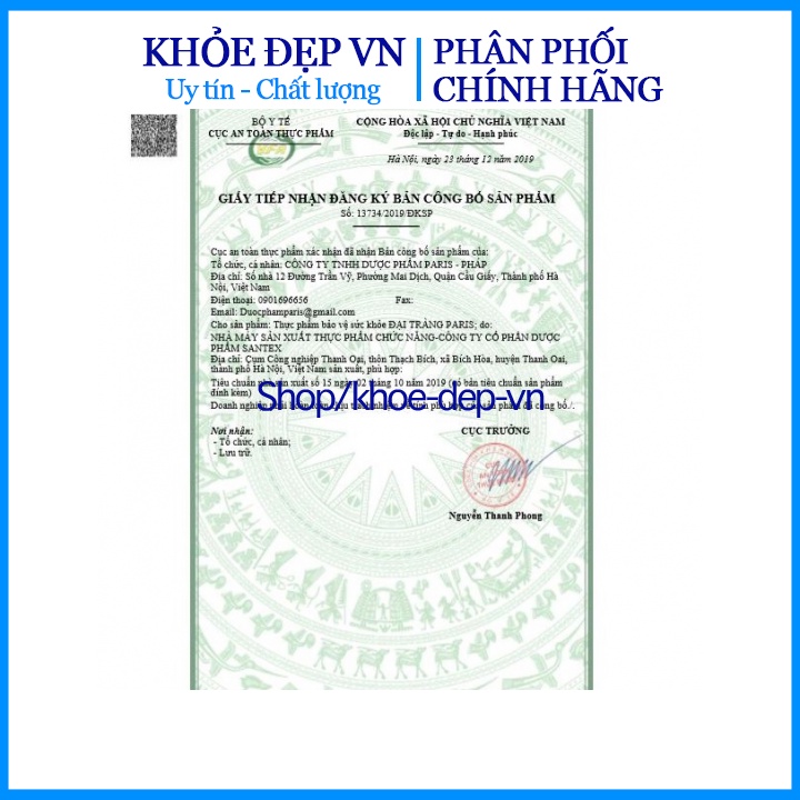 Viên uống Đại Tràng -Paris - Hỗ trợ tăng cường tiêu hóa, Giảm viêm đại tràng hiệu quả - Hộp 30 viên - Chuẩn GMP Bộ Y tế