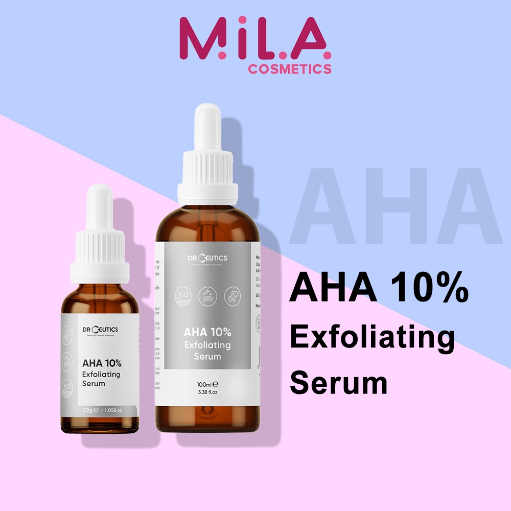 Dung Dịch AHA DrCeutics  AHA 10% Exfoliating Tẩy Da Chết Làm Sáng Và Chống Lão Hóa Da 30ml và 100ml