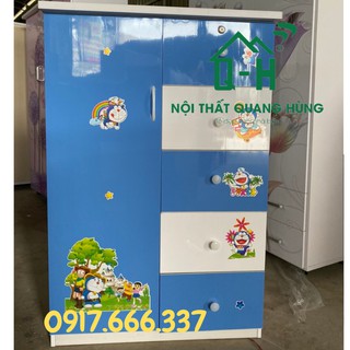 Tủ nhựa đài loan 1 cánh 5 ngăn kéo màu xanh trắng dành cho bé