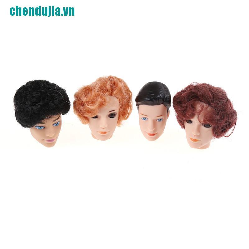 【chendujia】3D Eyes Doll Head With Hair For Barbie Boyfriend Ken Male Heads Toy