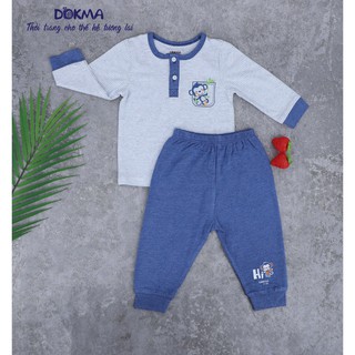 [Mã BMLT30 giảm đến 30K đơn 299K] DMB184 Bộ quần áo cổ trụ dài tay Dokma ( 6-24m)