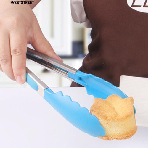 🔥Silicone Kẹp Gắp Thức Ăn Bằng Silicon Với Tay Cầm Inox Tiện Dụng Cho Nhà Bếp