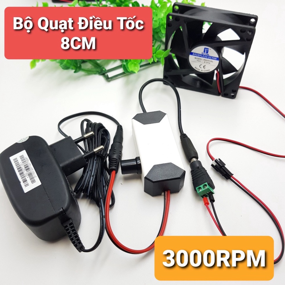 Bộ quạt tản nhiệt hút mùi có điều tốc 12V các kích thước 6CM 8CM 9CM 12CM Quạt an toàn tiện dụng