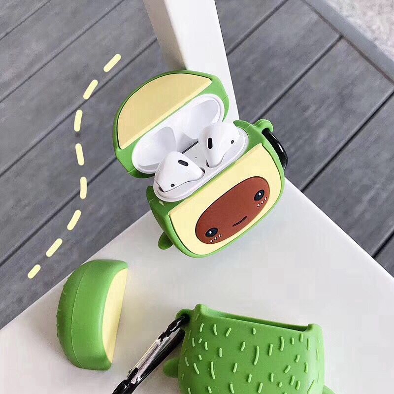 Vỏ Bảo Vệ Hộp Sạc Tai Nghe airpods 2 apple Không Dây Chất Liệu Silicon Mềm Hình Trái Bơ