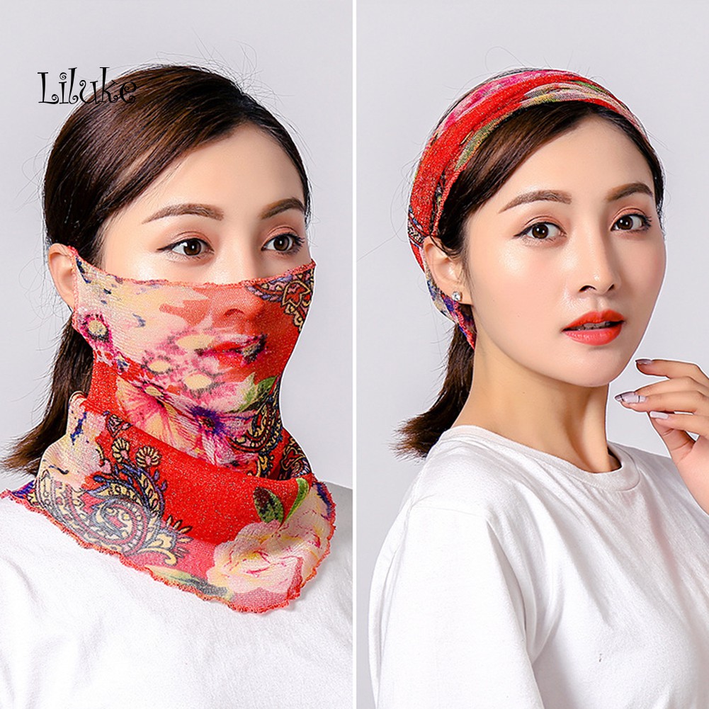 Khẩu Trang Chống Nắng Thoáng Khí Mềm Mại In Họa Tiết Xinh Xắn Cho Nữ