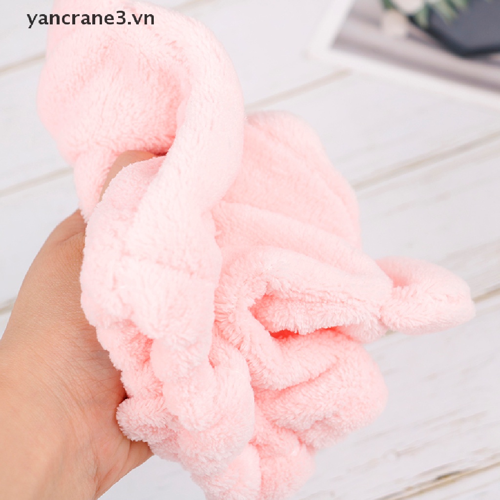 1 mũ trùm đầu làm khô tóc bằng sợi micro hình gấu dễ thương cho bé khi tắm (yancrane3.vn}
