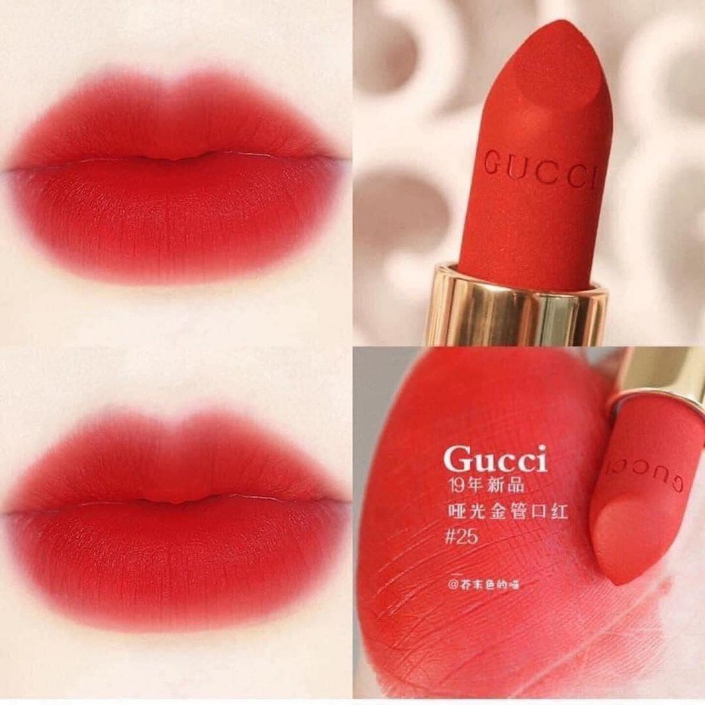 son Gucci Matte màu 25 GOLDIE RED