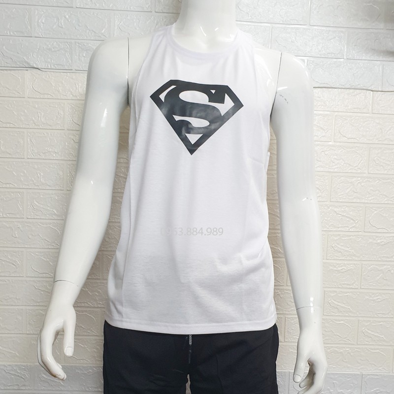 Áo ba lỗ A.102 chất đẹp, mỏng, thoáng mát in hình superman cho anh em tập gym, chơi thể thao- Ảnh, video shop làm