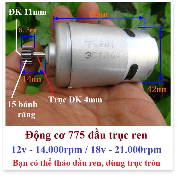 Các loại động cơ DC: 370, 540, 545, 775 và phụ kiện chế máy mài, máy cắt, máy khoan