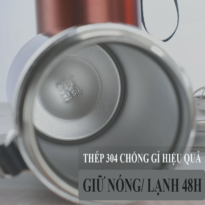 Bình giữ nhiệt inox 304 không gỉ, mang đi làm, đi học, thể thao