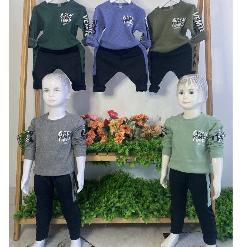 Bộ thun dài tay in chữ Vimtec cho bé trai Cizi.shop