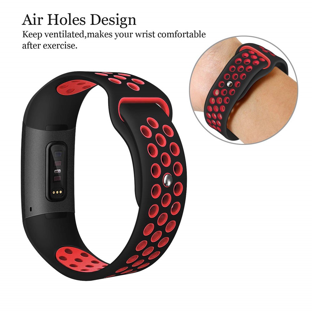 Dây đeo đồng hồ chất liệu silicon thoáng khí thay thế cho Fitbit Charge 4/ Charge 3