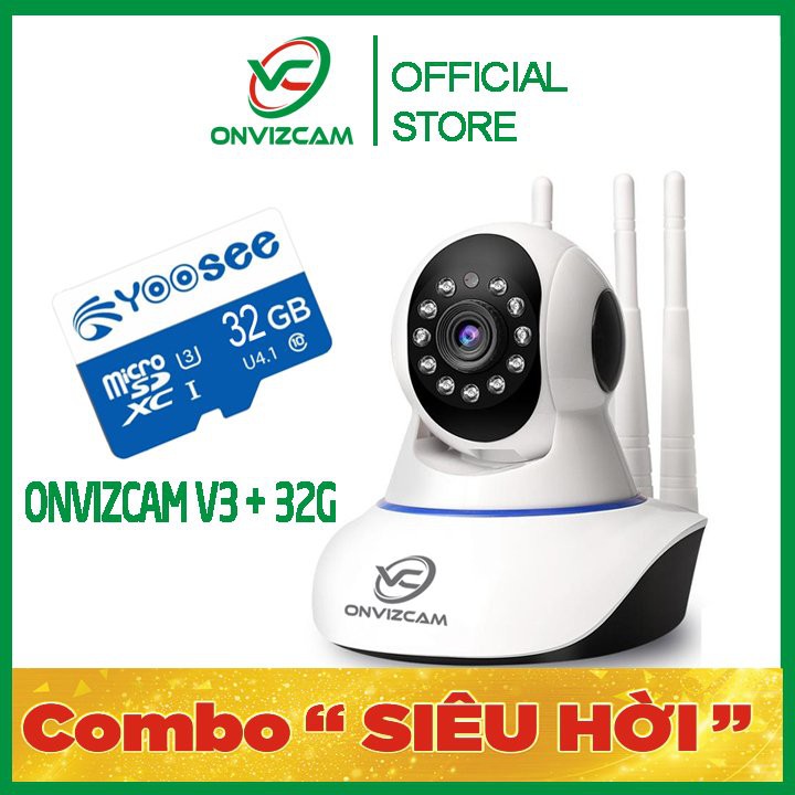 [COMBO ONVIZCAM V3 + 32G] Camera thông minh chính hãng ONVIZ Việt Nam model V3 nâng cấp từ yoosee, carecam pro