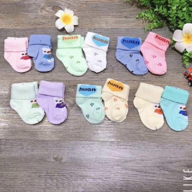 SET 2 ĐÔI Tất len cổ bẻ cho bé sơ sinh / Tất len cổ cao cho bé 1-5 tháng