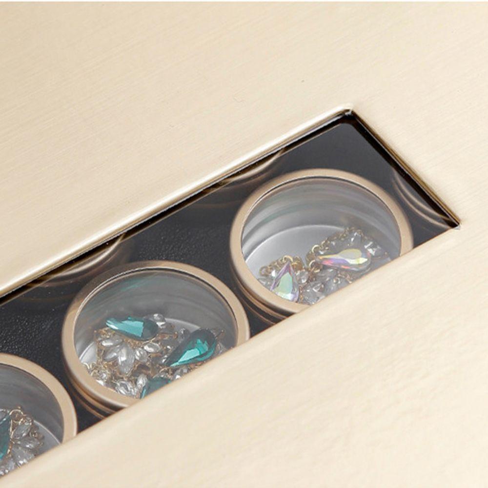 MOCHO Hộp Đựng Trà / Trang Sức / Móng Tay Hình Tròn Cỡ Nhỏ Đính Kim Sa Lấp Lánh Tiện Dụng