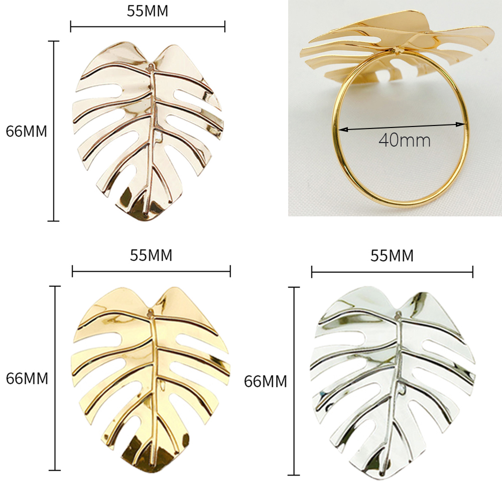 Giá Đỡ Khăn Ăn Bằng Kim Loại Hình Chiếc Lá Nhiều Màu Độc Đáo Trang Trí Bàn Tiệc Cưới / Khách Sạn Diy