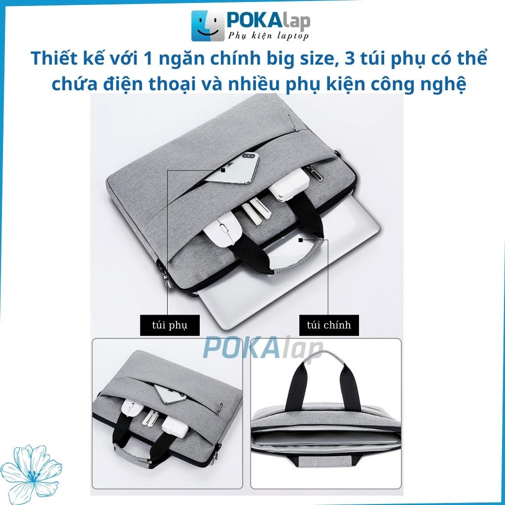 Túi xách chống sốc đựng laptop, macbook POKA10, 13 inch, 14 inch, 15.6 inch vải oxford cao cấp chống thấm nước - POKALAP