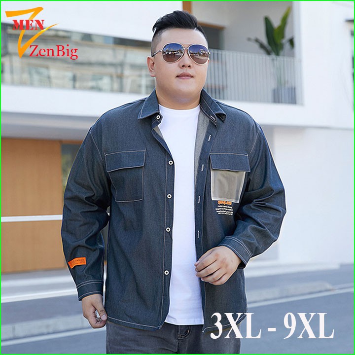 áo sơ mi nam big size vài demin dành cho người mập, người béo