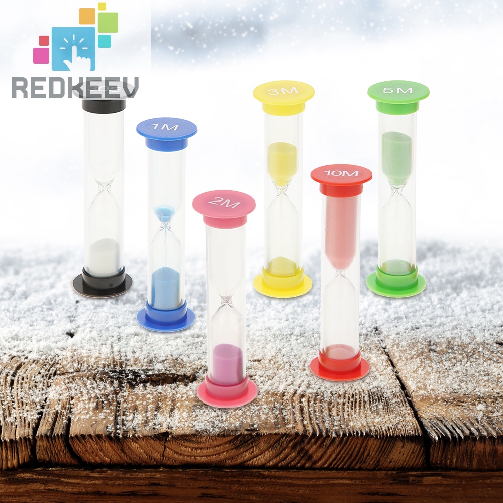 Set 6 đồng hồ cát bằng nhựa thiết kế sáng tạo trang trí nhà cửa