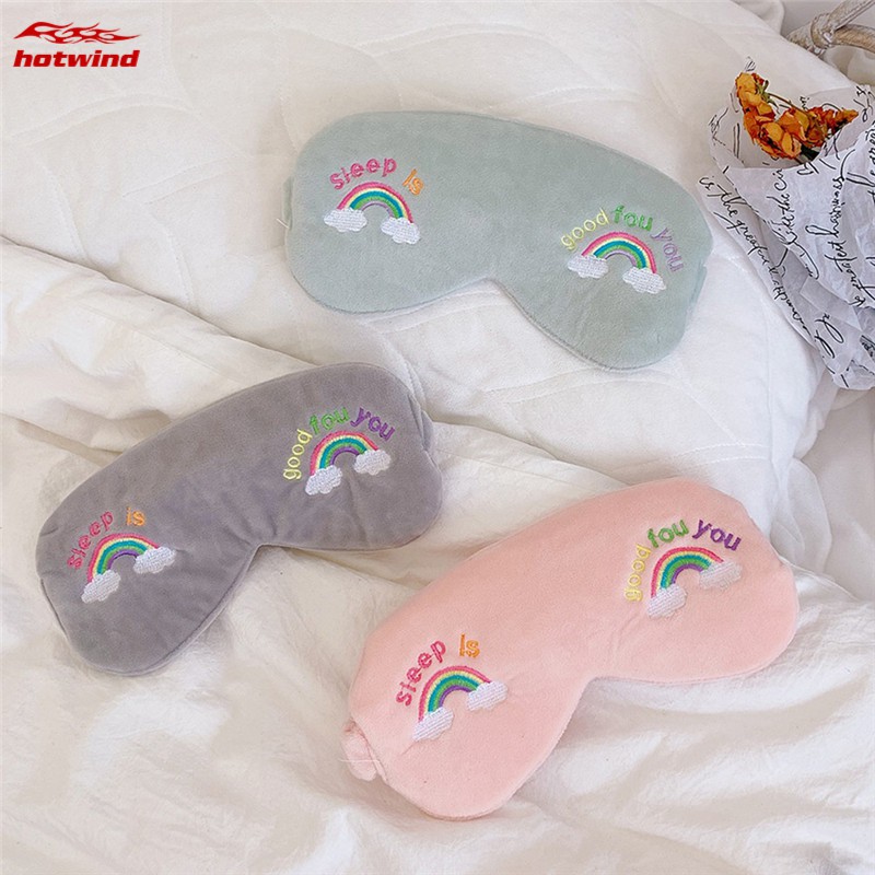 Mặt nạ mắt ngủ in hình cầu vồng dễ thương