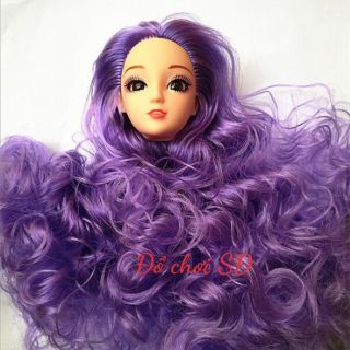 ĐẦU BÚP BÊ TÓC DÀI - màu tóc ngẫu nhiên - phụ kiện búp bê