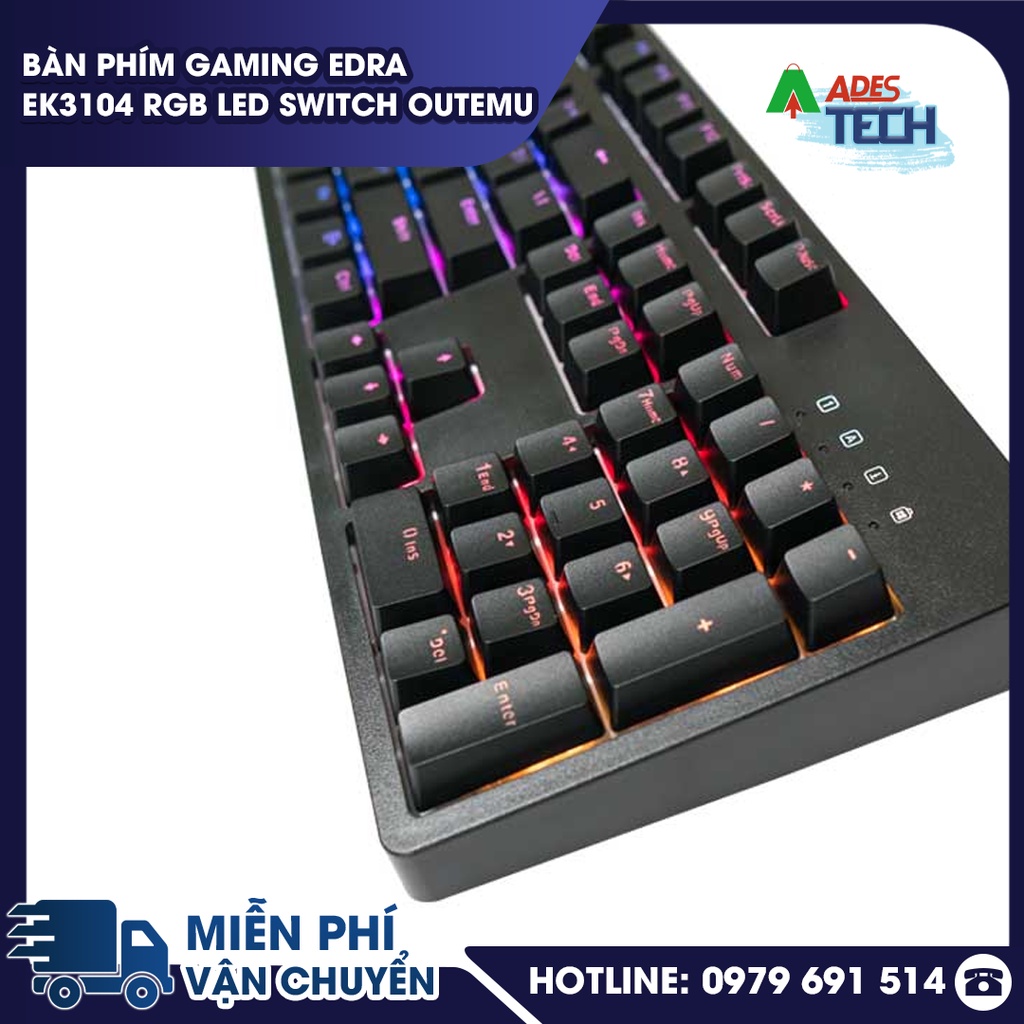 Bàn phím Gaming Edra EK3104 RGB LED Switch OUTEMU Bảo hành 24 tháng