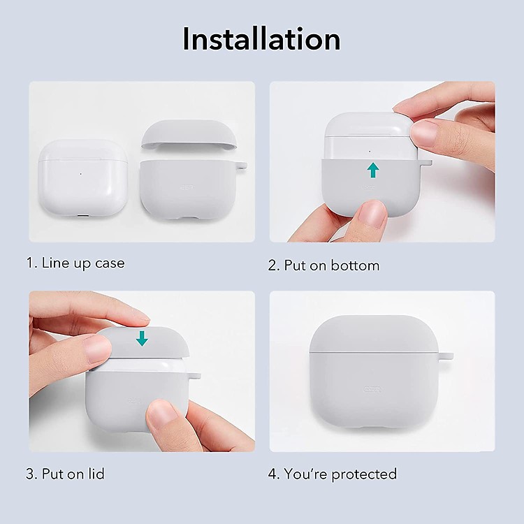 Bao Case ESR Hybrid Protective Bounce Carrying Case dành cho AirPods 3 (2021) - Hàng Nhập Khẩu.