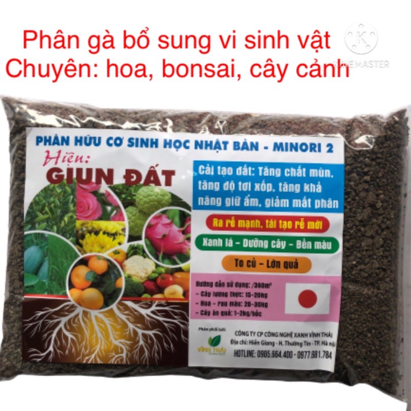 Phân Gà Nhật Bản- Phân Hữu Cơ Sinh Học Minori 2 Chuyên Hoa Hồng, Cây Cảnh, Rau màu