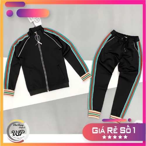Bộ nỉ thể thao nam, Bộ dài tay nam, bộ quần áo nam thu đông phối viền nam mặc nhà