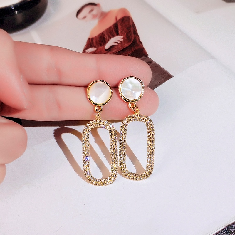 Hoa tai JIUDUOLAN dáng dài đính đá opal zircon ngọc trai mặt hình bướm màu vàng thanh lịch thời trang cho nữ
