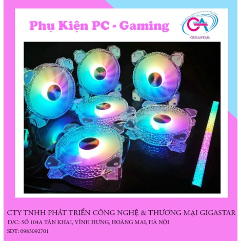 quạt tản nhiệt máy tính- V7 viền kim cương, đồng bộ màu Hub Quạt Coolmoon