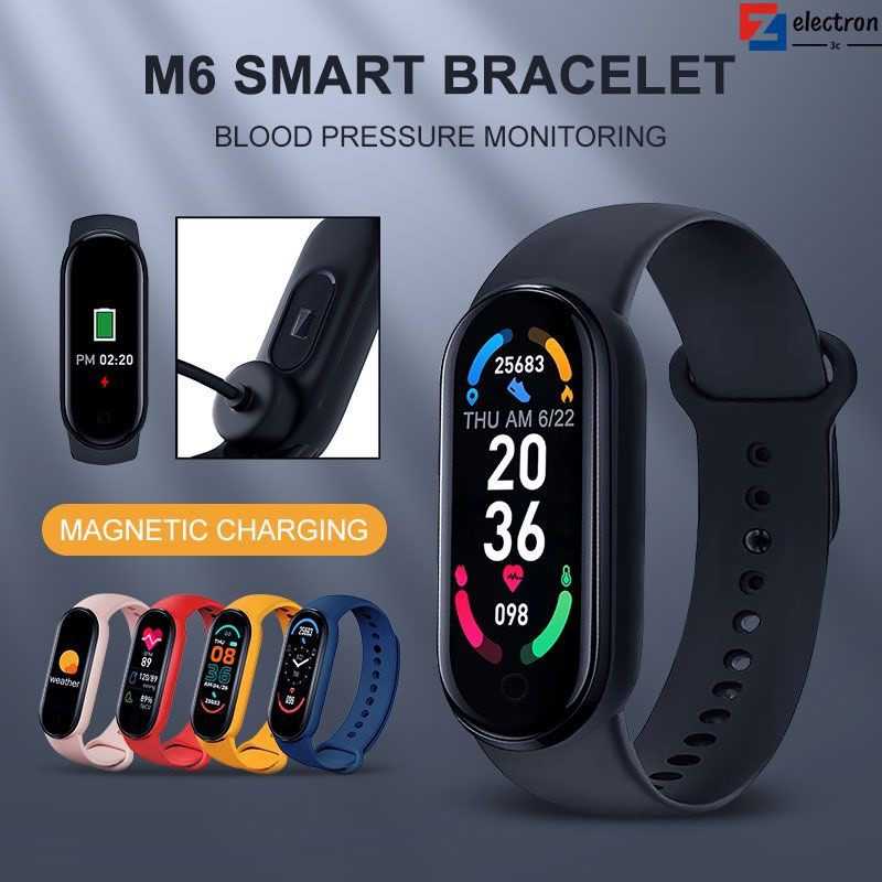 Đồng hồ thông minh bluetooth M6 chống thấm nước tập thể dục nhịp tim vòng đeo tay nam nữ vòng đeo tay / Đồng hồ thông minh M6 Nhịp tim máu ♦️ito