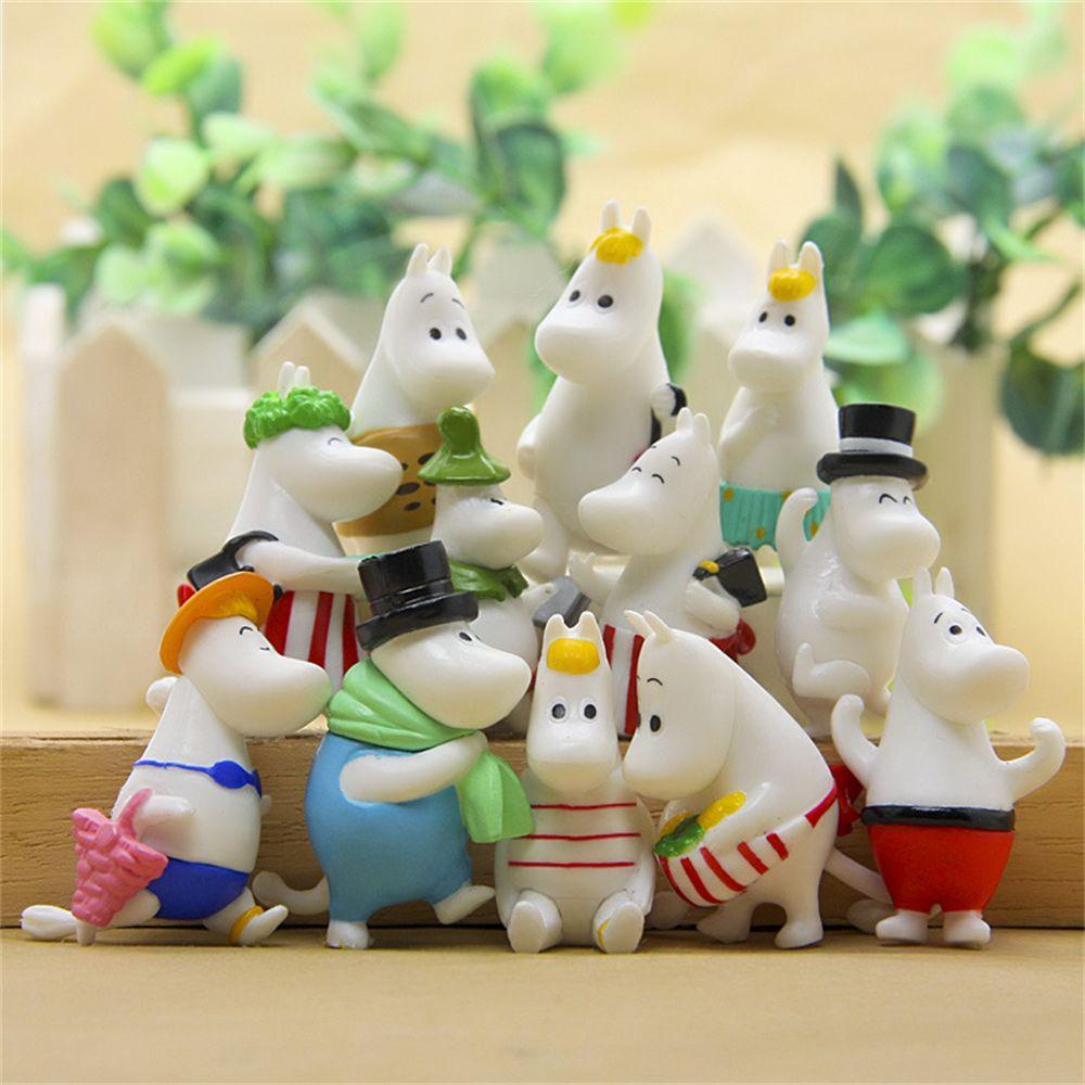 Set 12 Mô Hình Hà Mã Hoạt Hình Bằng PVC Kích Thước 4cm Trang Trí Giáng Sinh