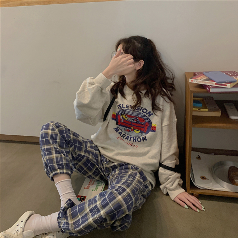 Women Korean Cartoon Letter Printed Ulzzang Sweater | BigBuy360 - bigbuy360.vn