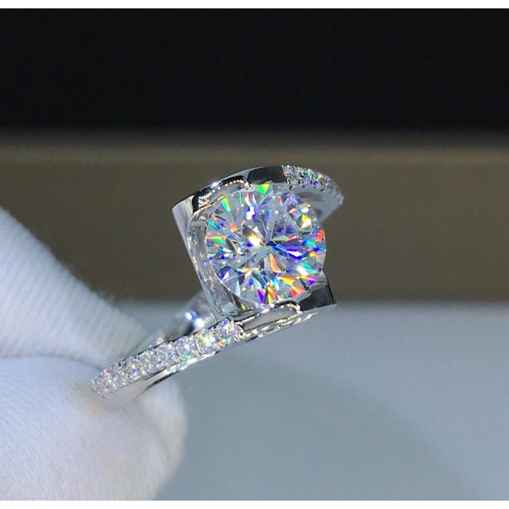 Vòng kim cương xen kẽ thời trang S925 Vòng kim cương carbon cao cho phụ nữ