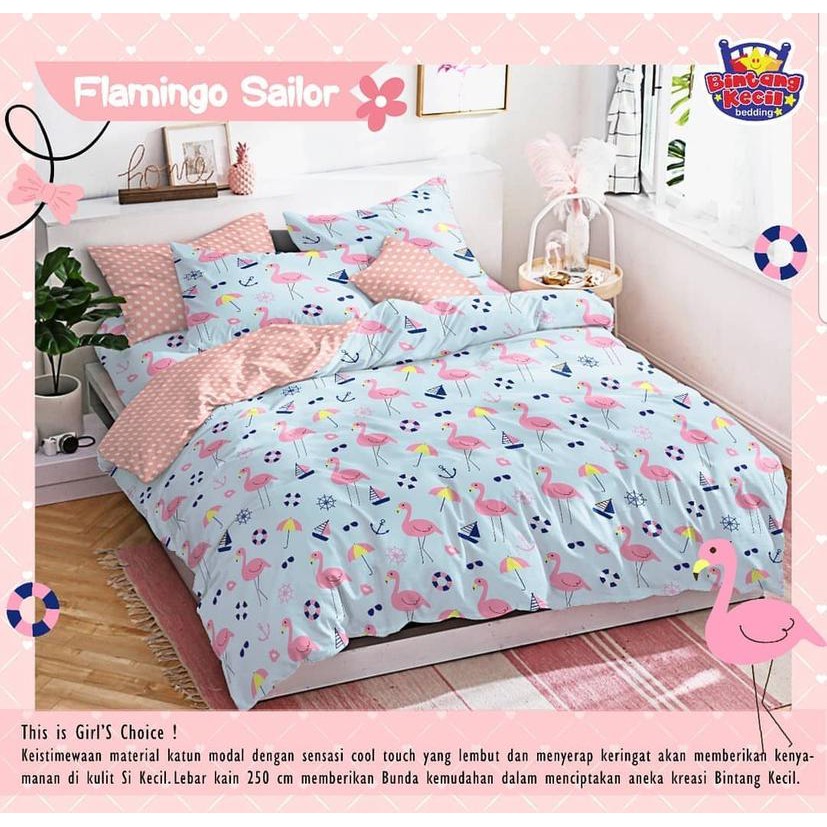 Sailor Moon Bộ Vỏ Chăn Ga Gối Nệm Vải Lanh In Hình Chim Hồng Hạc / Ngôi Sao / Thủy Thủ Mặt Trăng Xinh Xắn