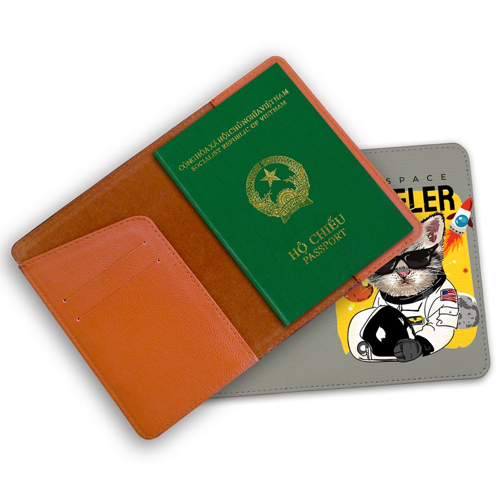 Bao Da Hộ Chiếu - Ví Đựng Passport Du Lịch  Cat Travel Space - Cool Cat - PPT130 STORMBREAKER