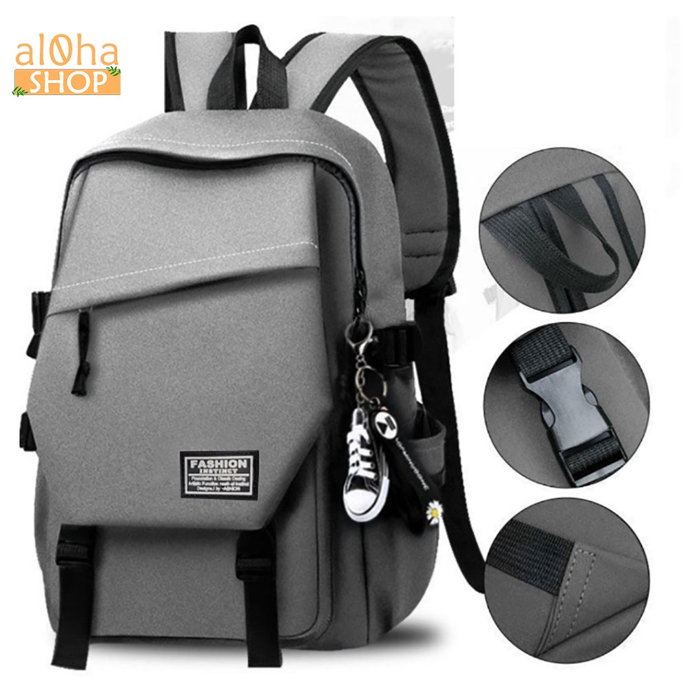 Balo - cặp sách Ulzzang Basic B0173 vải Polyester chống thấm nước  đi học, đi làm, du lịch,  đựng được laptop 15.6 inch