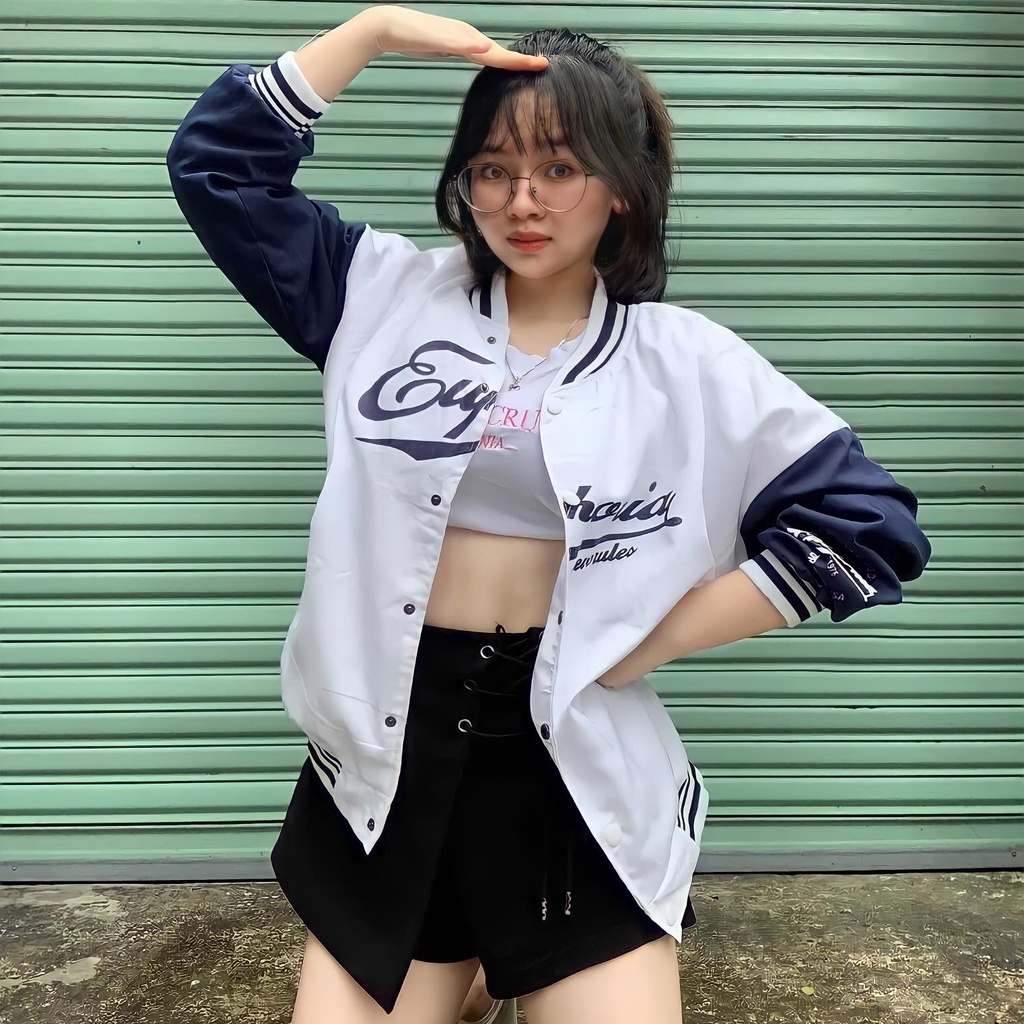 Áo Bomber Kaki Europia - MaiNgocVan22 - Áo Khoác Bóng Chày Hàn Quốc Unisex Nam Nữ Mặc Được -Đi học, Đi Chơi -Ulzzang Hot