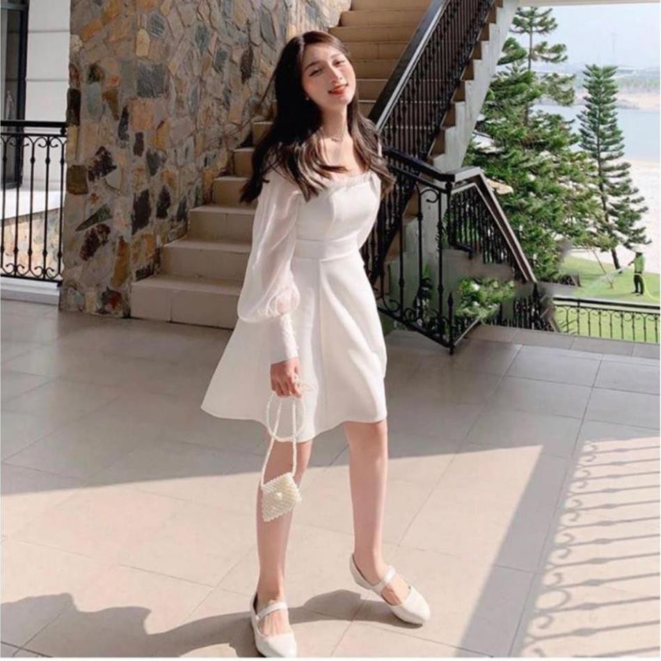Đầm trắng xòe tay phồng dễ thương Babe Dress | BigBuy360 - bigbuy360.vn