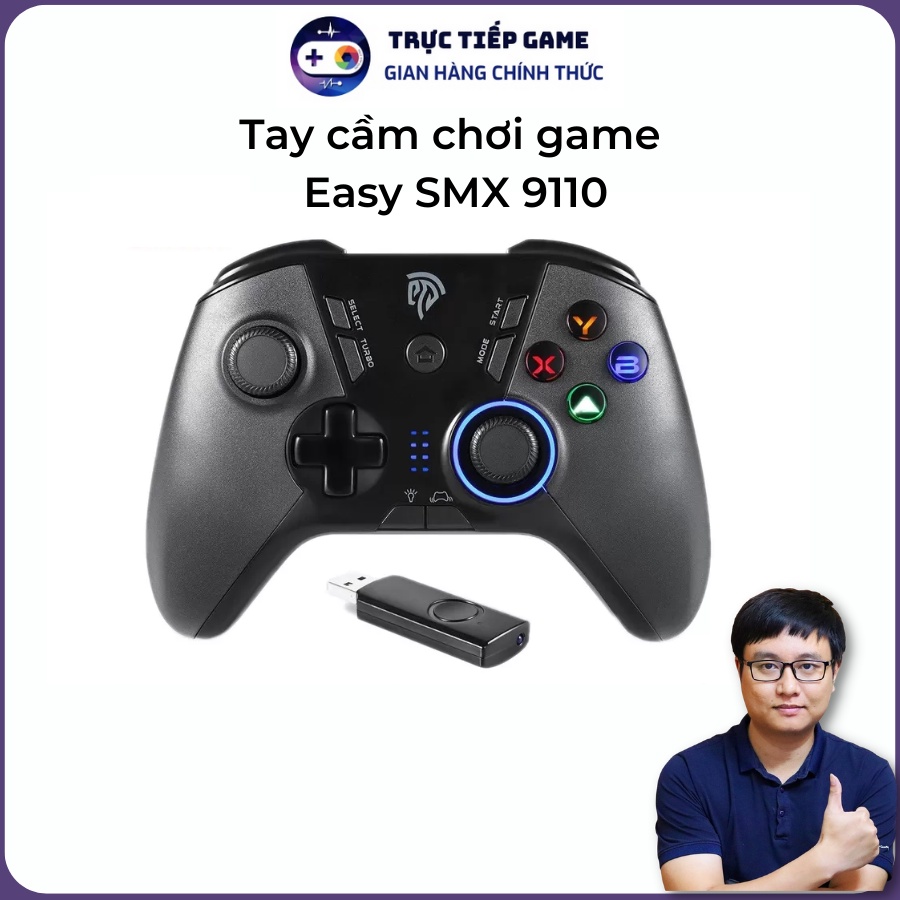 Tay cầm chơi game Fifa Online 4 Easy SMX 9110 Full Box Có Rung Tay Cầm fo4 không dây PC Laptop Mobile - TTGSHOP