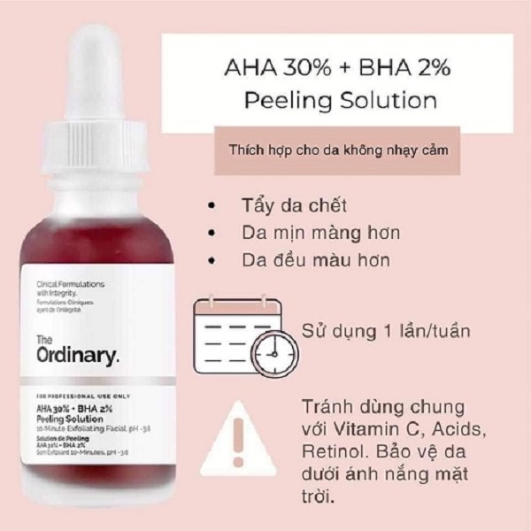 [Siêu Sale] Serum tẩy tế bào chết hoá học The Ordinary AHA 30% + BHA 2% Peeling Solution (Bản Canada)