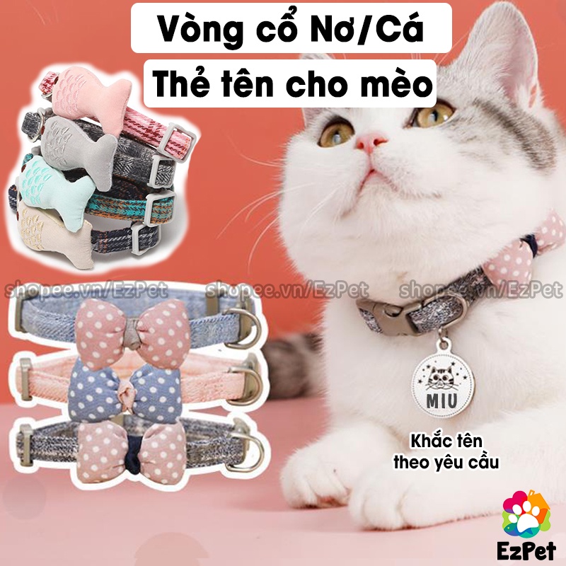 Vòng cổ cho MÈO và CHÓ nhỏ (kèm bảng tên) EzPet