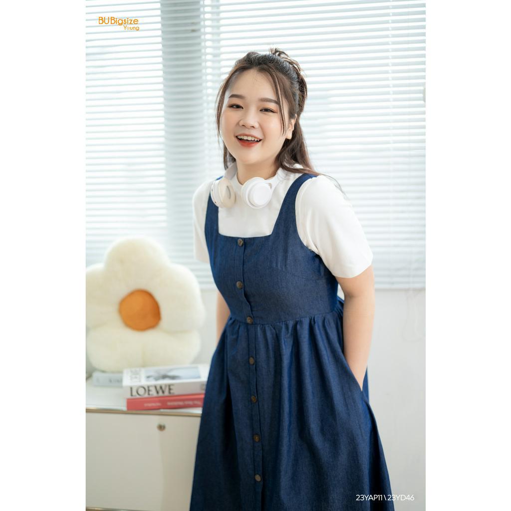 Đầm yếm dài nẹp cúc giữa BIGSIZE (55kg đến 95kg) - 23YD46 - [BU Bigsize Young]
