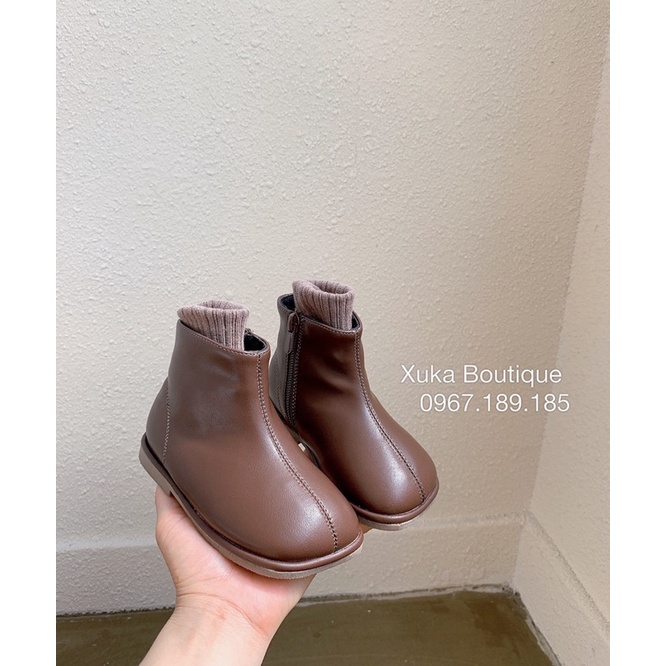 Giày Bé Gái Cao Cấp Hàn Quốc - Giày Bốt Da Thật Siêu Mềm [Ảnh, Video thật]