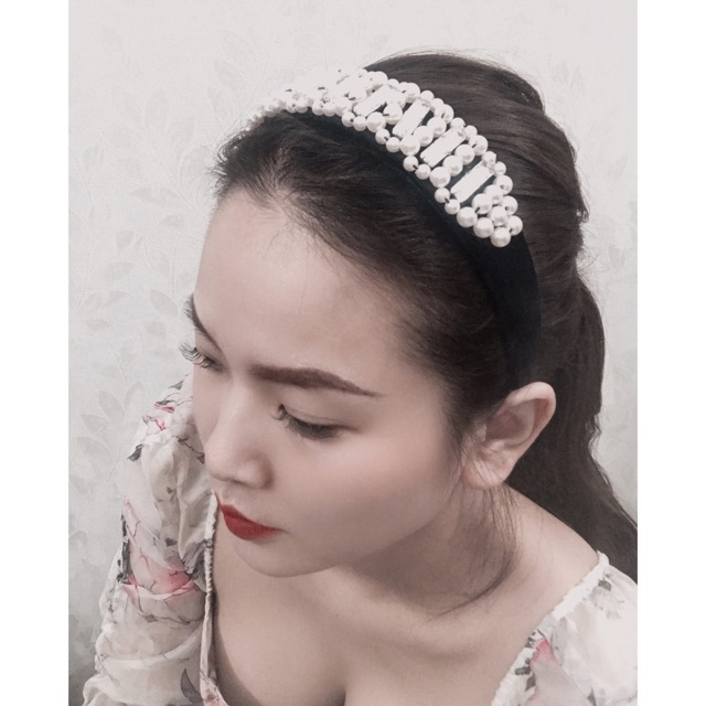 ( HÀNG MỚI VỀ ) Bờm tóc nhung đính hạt