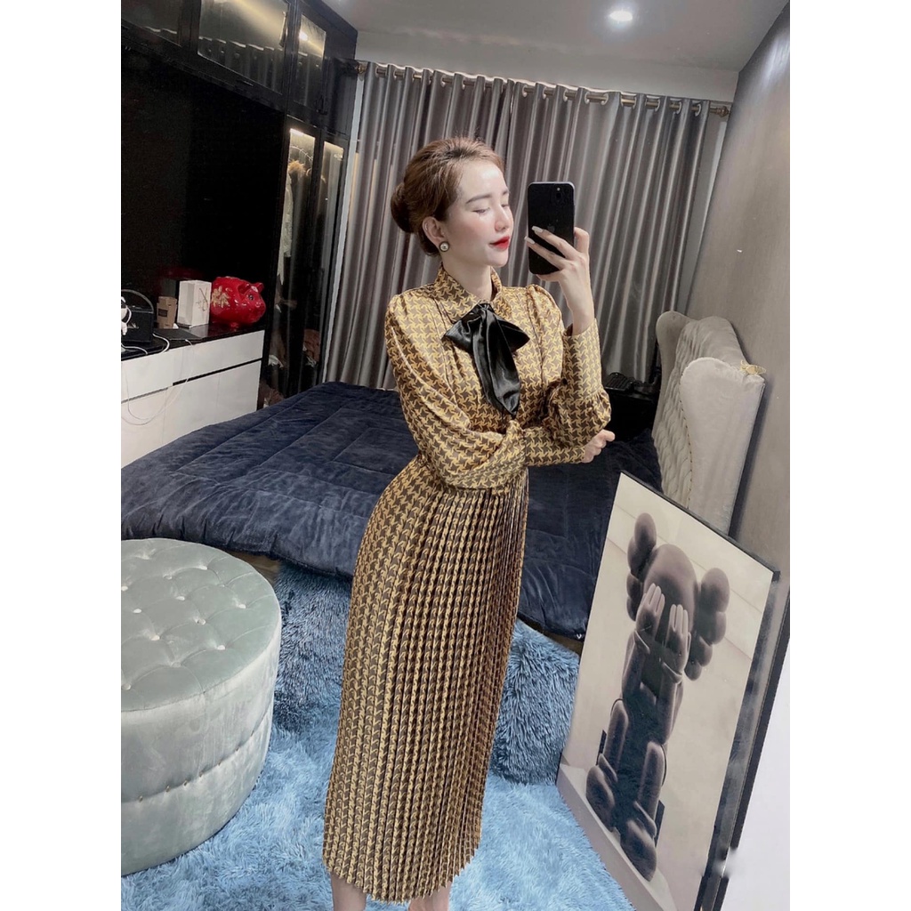 Váy lụa zic zac siêu sang