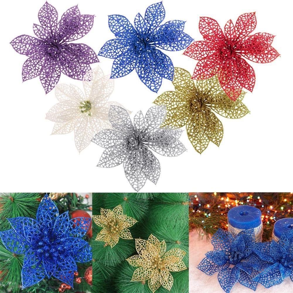 10 Bông Hoa Giáng Sinh Thời Trang Bằng Kim Loại 6 &quot;24