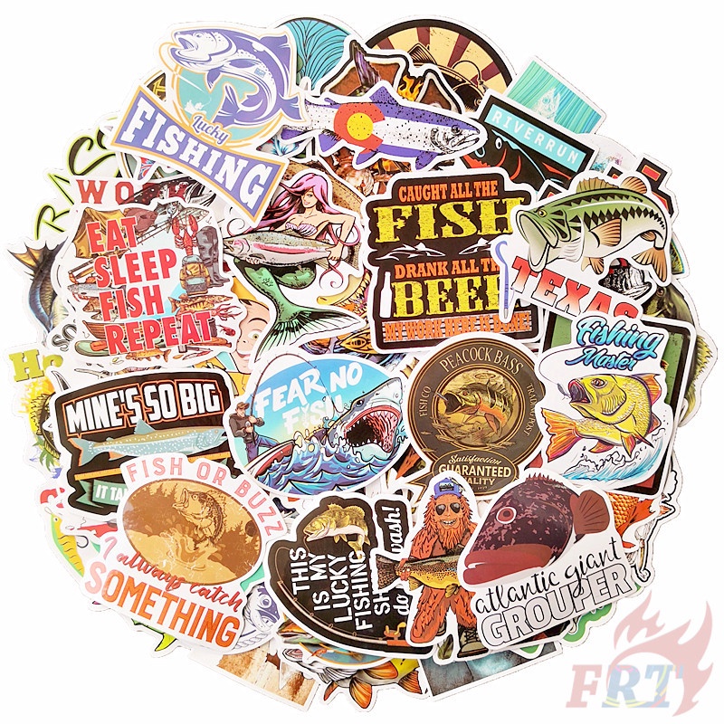 64 Cái / Bộ ❉ Miếng Dán Trang Trí Chuyên Dụng Cho Câu Cá 06 ❉ Sticker Chống Thấm Nước Thời Trang Trang Trí Vali Laptop Ván Trượt